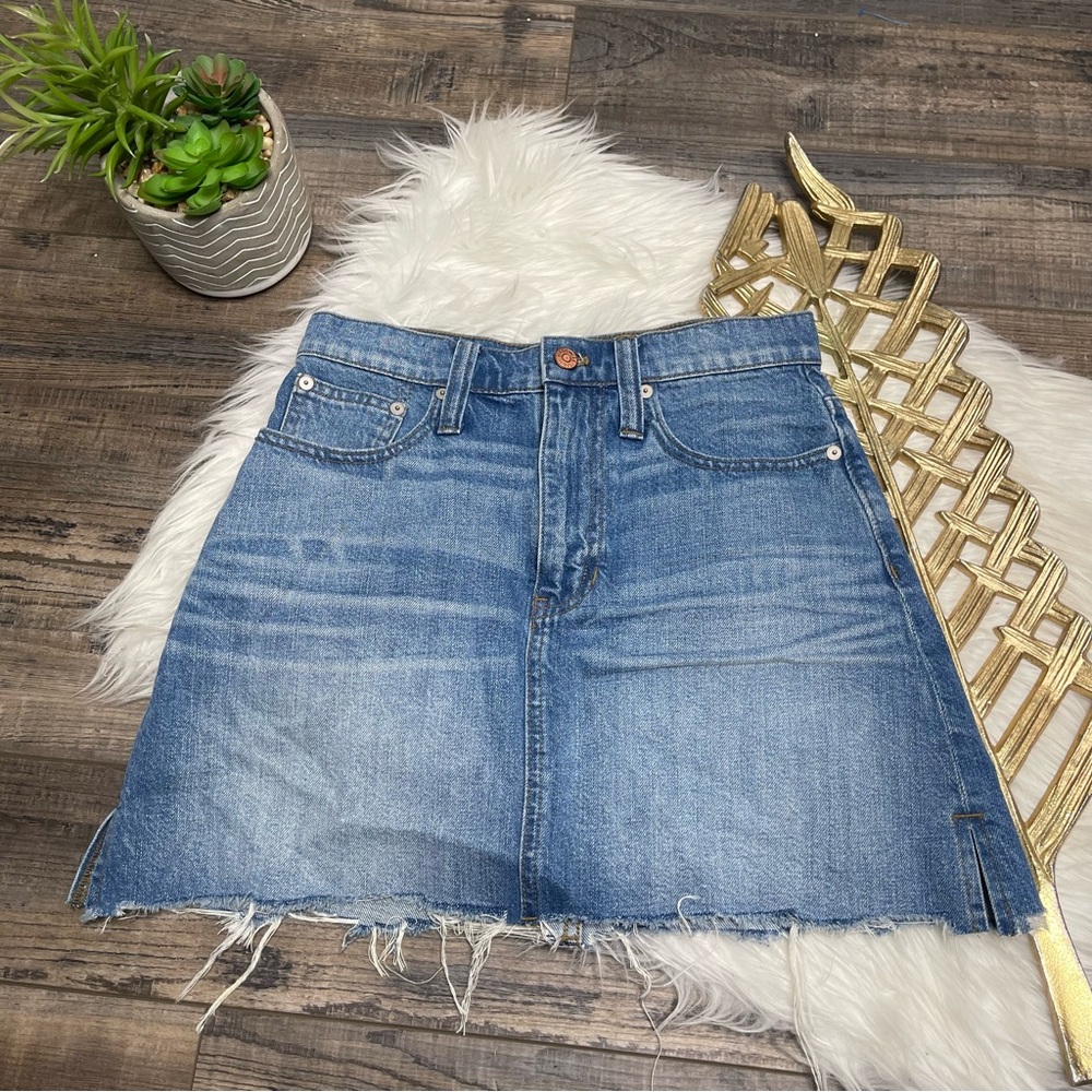 Madewell Cut Off Denim Jean Skirt